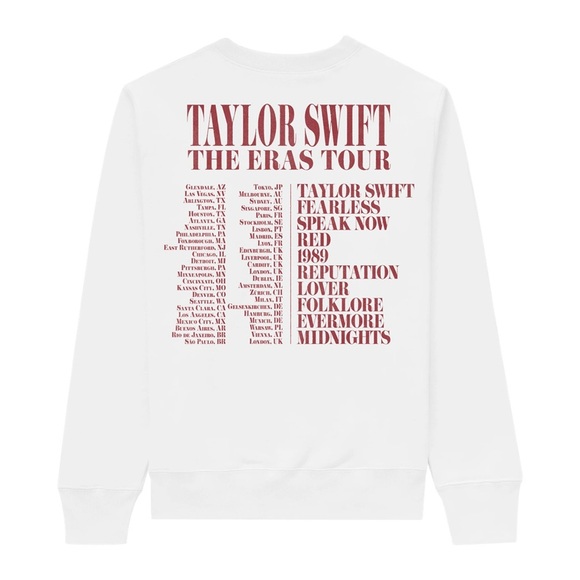 TAYLOR SWIFT | THE ERAS TOUR PHOTO WHITE CREWNECK. Size XS. Reputation. - Picture 2 of 10